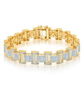 10KT YELLOW GOLD 2.90 CARAT FANCY STATEMENT MENS BRACELET-1129520-YG