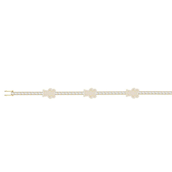 10KT TWO-TONE (YELLOW AND WHITE) GOLD 1.00 CARAT TEDDY TENNIS MENS BRACELET-1130013-YW