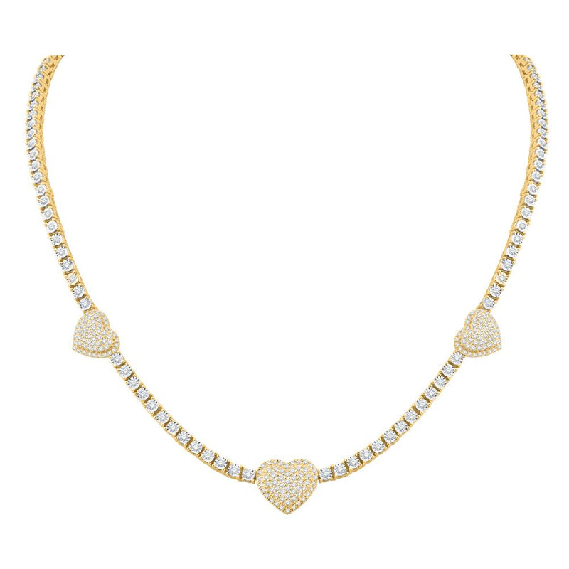 10KT TWO-TONE (WHITE AND YELLOW) GOLD 3.00 CARAT HEART NECKLACE-1432093-WY