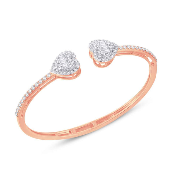 10KT TWO-TONE (ROSE AND WHITE) GOLD 1.75 CARAT HEART BANGLE-1725016-RW