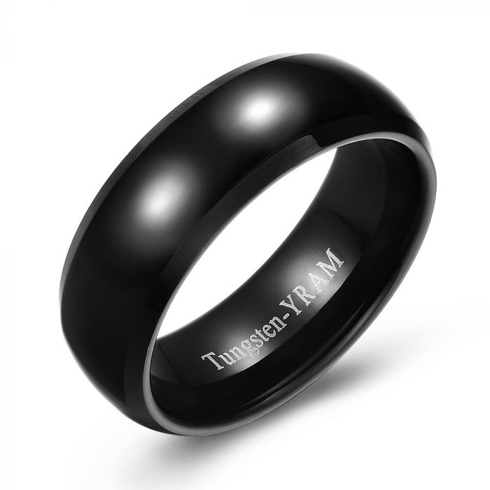 Black Domed Tungsten Ring
