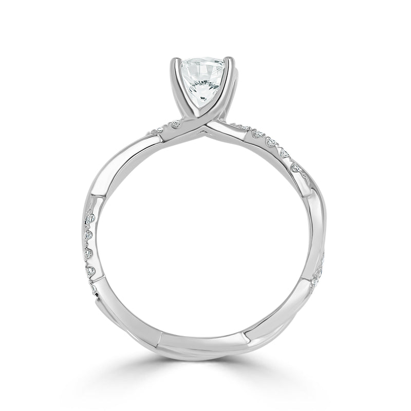 French Pavé Set Crossover Diamond Ring