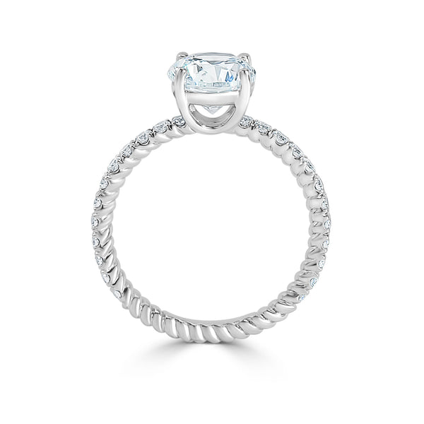 Ladies Braid Design Pavé Set Engagement Ring