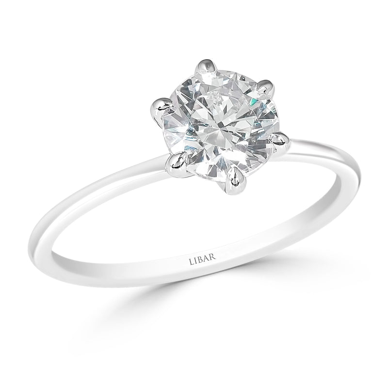 Six Claw Straight Shank Diamond Solitaire