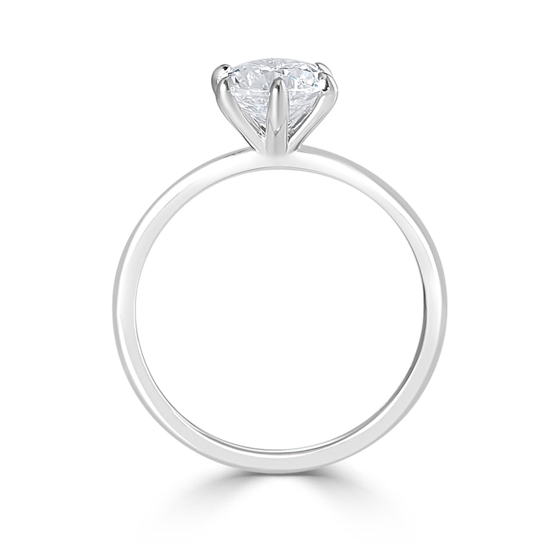 Six Claw Straight Shank Diamond Solitaire