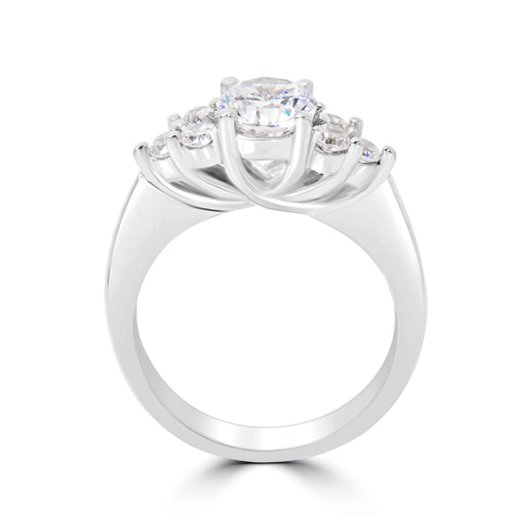 Double Gallery Cluster Diamond Engagement Ring