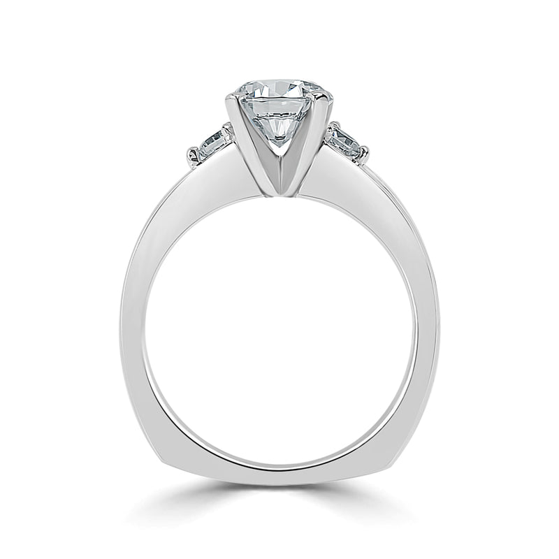 Ladies Graduated Channel Set Engagement Euro Shank Ring