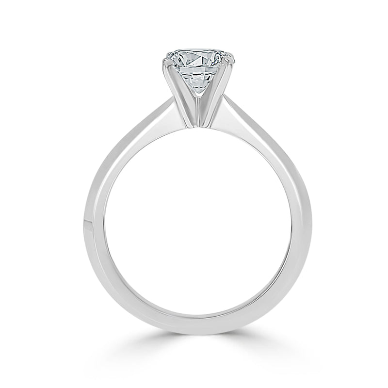 Four Claw Knife-Edge Round Brilliant Cut Solitaire