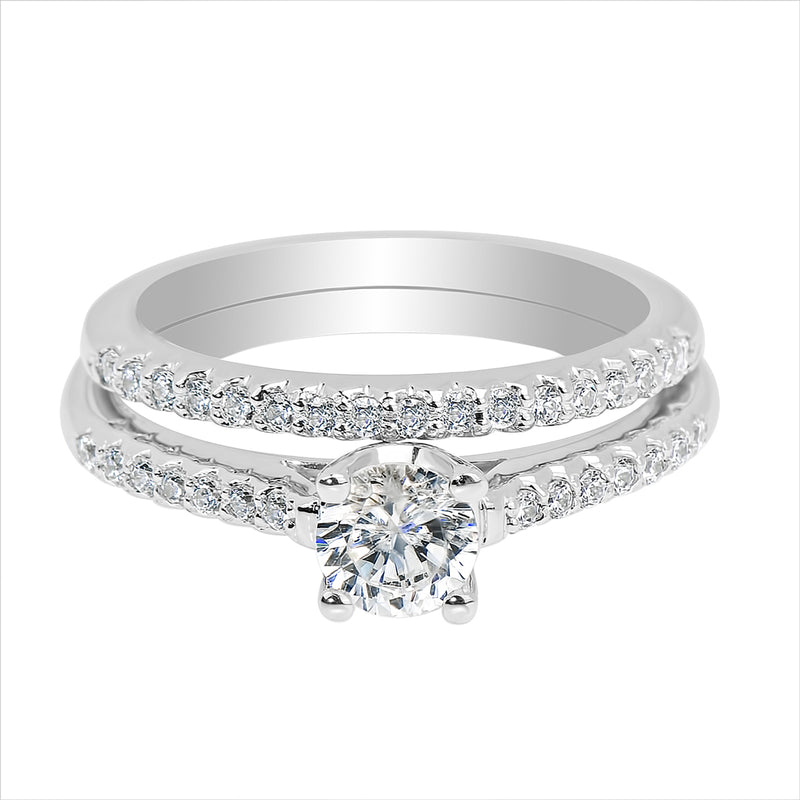 Ladies Round Diamond Micro Shared Claw Fishtail Engagement Ring