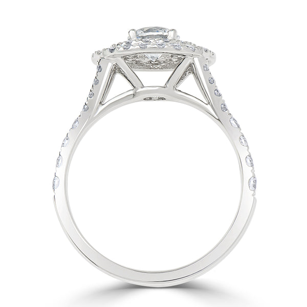 Pavé Set Round Double Halo Engagement Ring