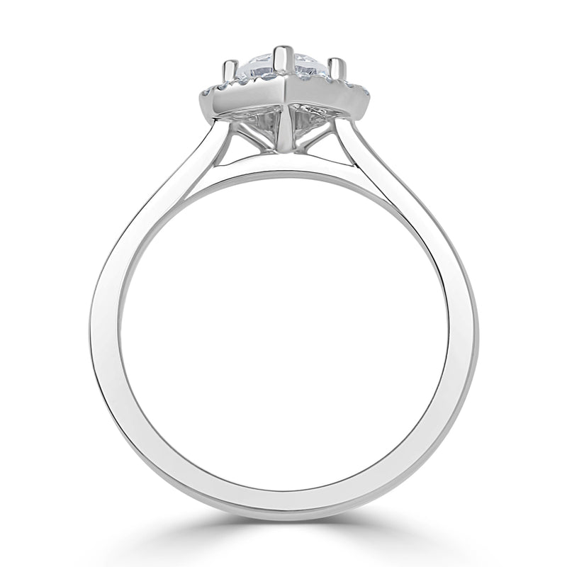 Inverted Cushion Halo Engagement Ring