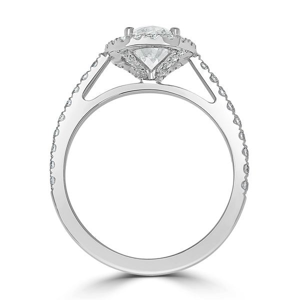 Oval Floating Halo Engagement Ring