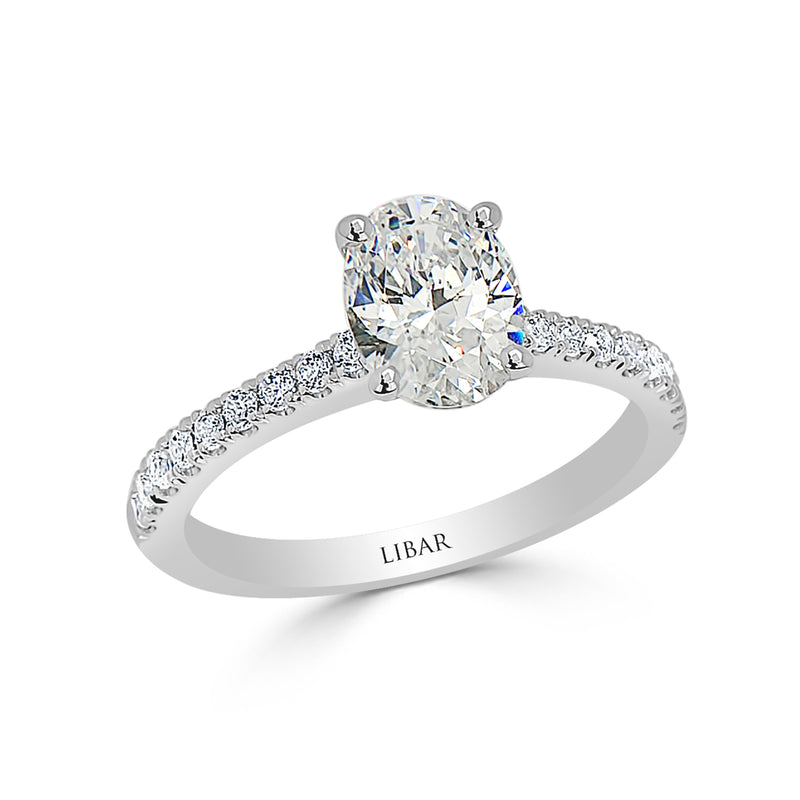 French Pavé Set Oval Engagement Ring
