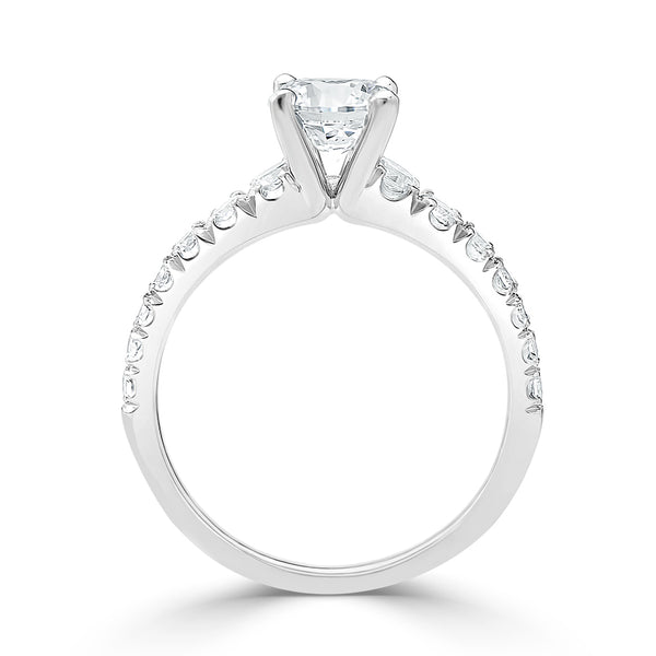 Graduated French Pavé Set Diamond Engagement Ring