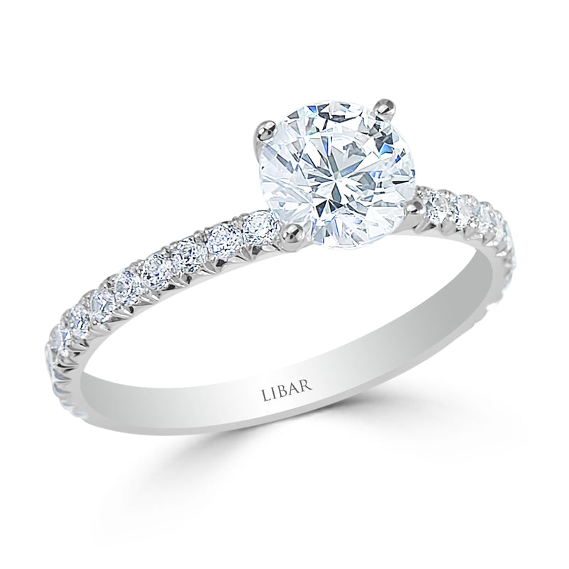 Ladies Fishtail Pavé Set Four Claw Crossover Engagement Ring