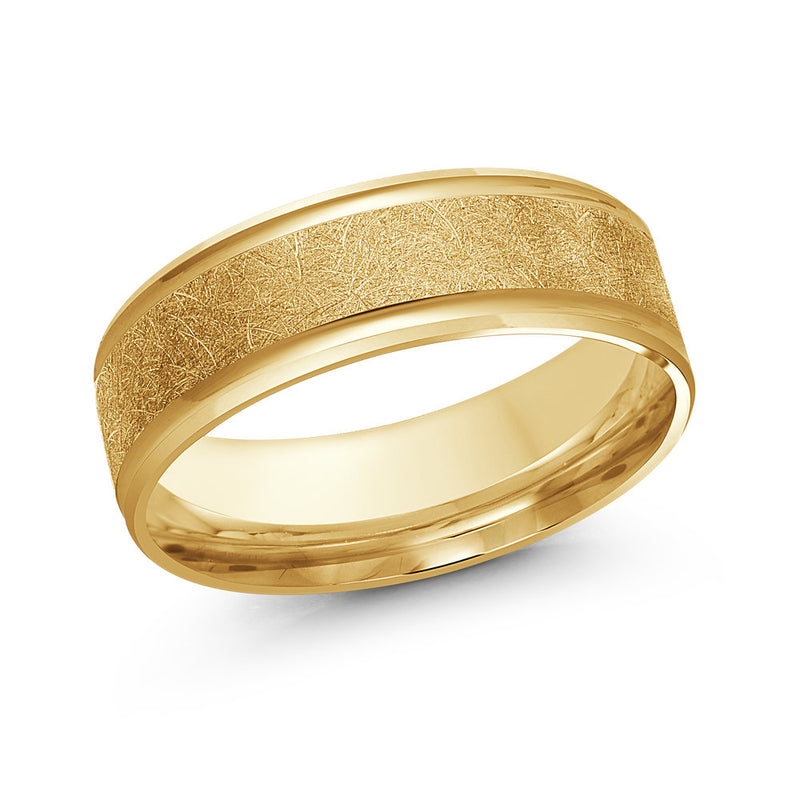 Painter's Brush Finish Centre Paved Gold Ring