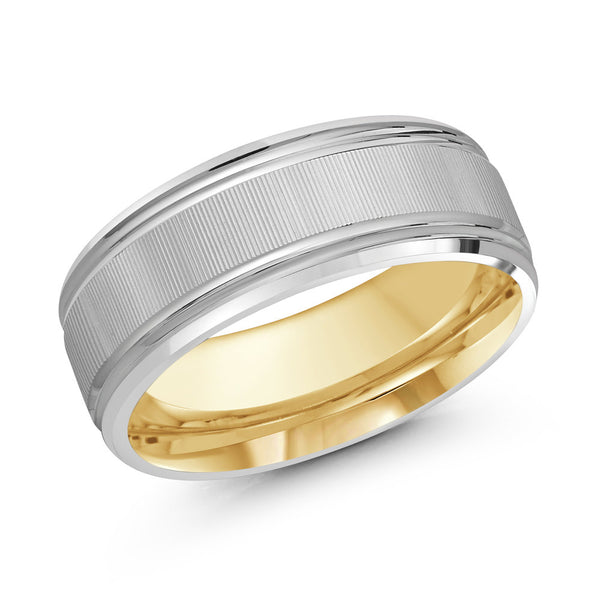 Pinstripe Centre Paved Gold Ring