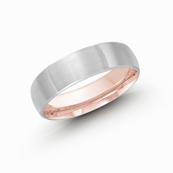 Slim Brushed White Gold Ring with Colored Interior