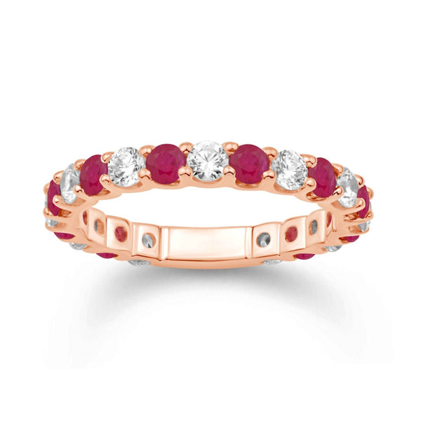 14K ROSE GOLD 1.95 CARAT (1.05 RUBY) FASHION LADIES RING-0232318-RG