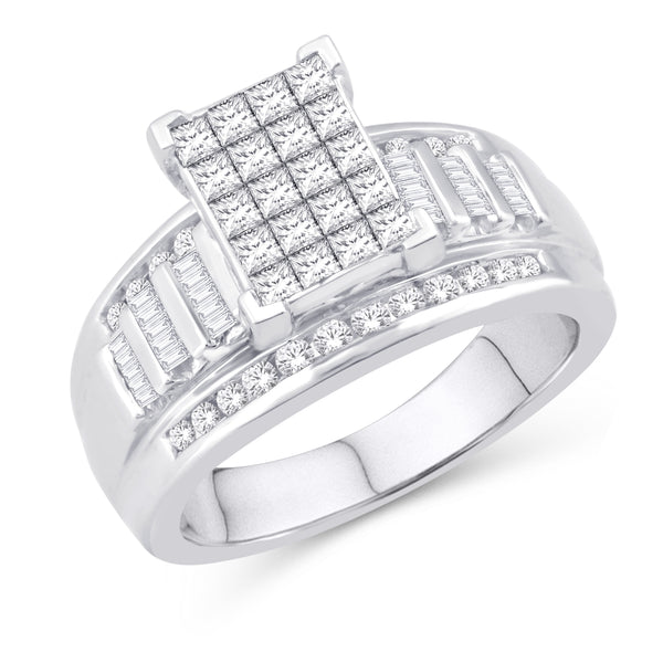 10KT WHITE GOLD 0.50 CARAT CINDERELLA LADIES RING-0232995-WG