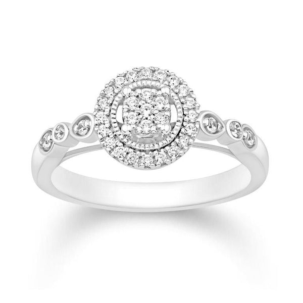 14K WHITE GOLD 0.21 CARAT ROUND LADIES RING-0232291-WG