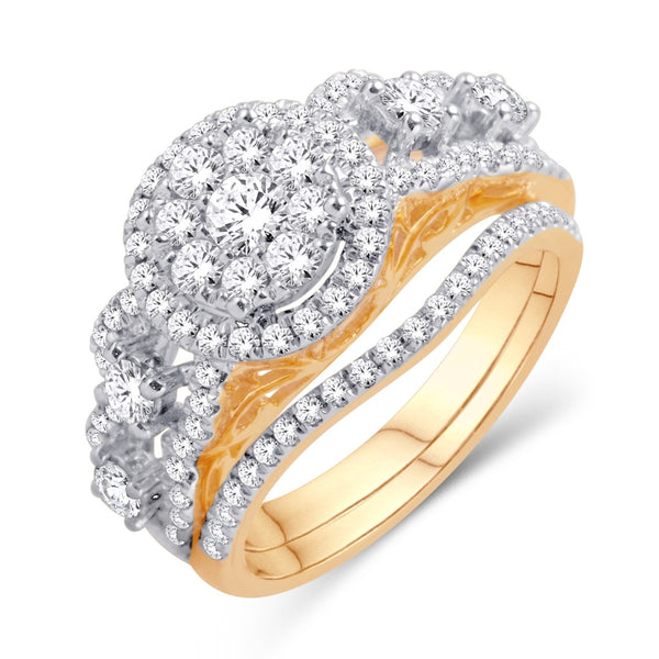 14K WHITE GOLD 1.33 CARAT DESIGNER BRIDAL RING-0525399-WG